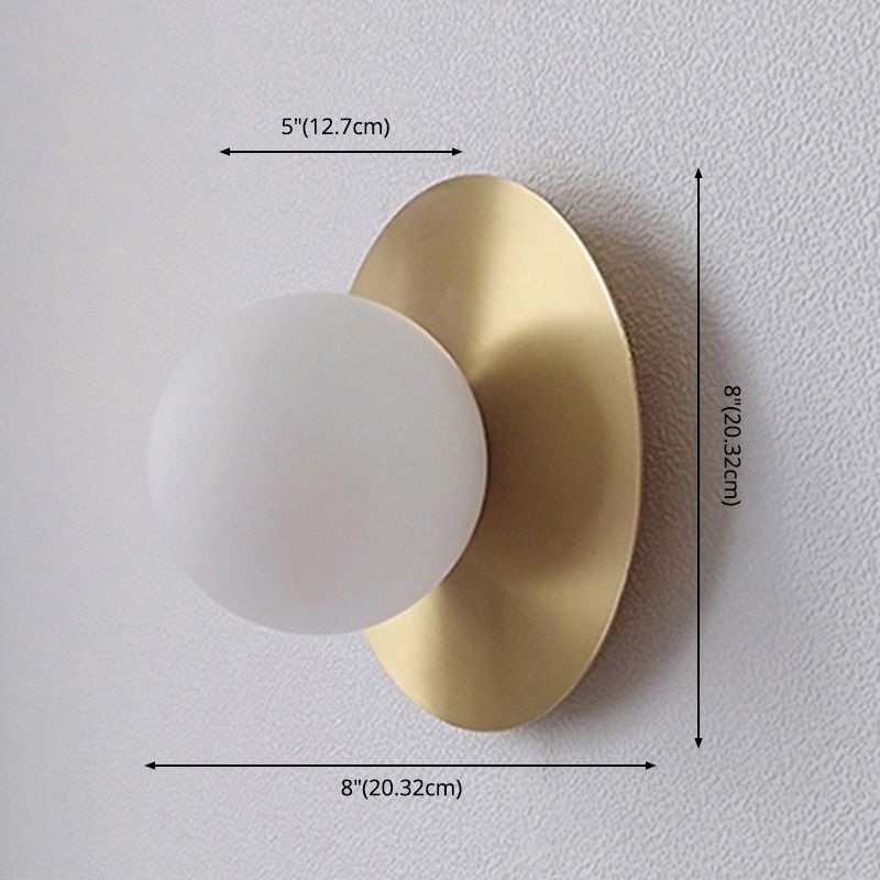 Spherical Living Room Wall Light Fixture Glass Nordic Style Wall Sconce Light in White