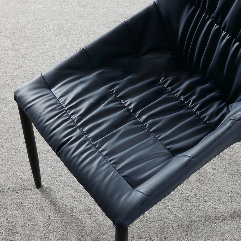 Contemporary Kitchen Dining Chairs Faux Leather Side Chairs in Blue