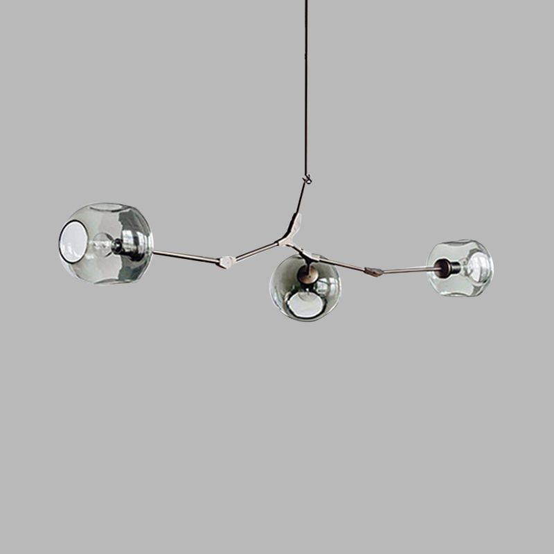 Modern Style 3/5 Light Chandelier Light Branching Style Glass Shade Ceiling Light