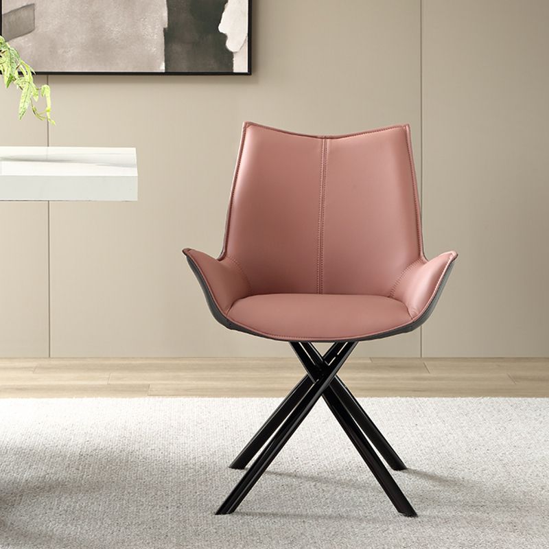 Industrial Style Arm Chair Upholstered Dining Arm Chair for Living Room
