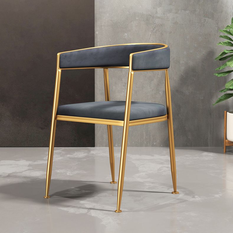 Glam Metal Armless Dining Chair Open Back Dining Side Chair for Home Use