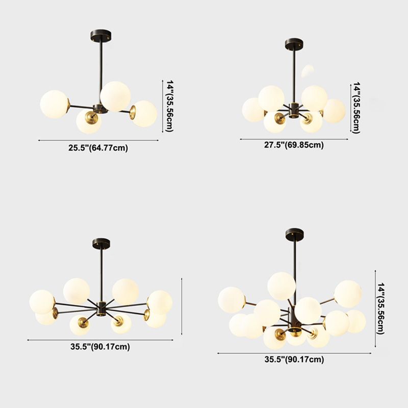 Industriële melkglas kroonluchter lampbol multi -lichten kroonluchter hangend licht