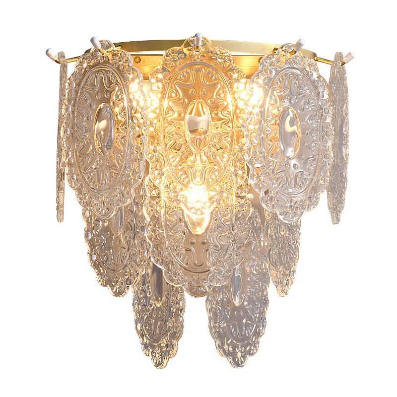 Contemporary Clear Shade Wall Sconce Lighting Unique Shade Wall Lamp for Bedroom