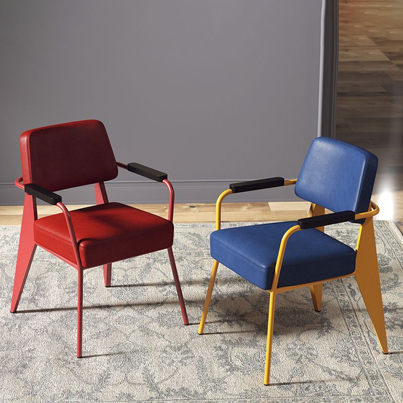 Chaise de salle à manger en métal rembourrée à dossier ouvert de chaise scandinave d'intérieur