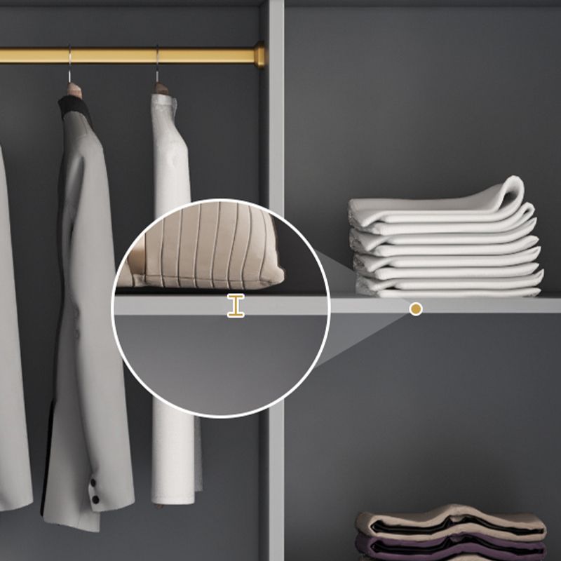 High Gloss Grey Storage Cabinet Modern Cabinet with Hinged Doors