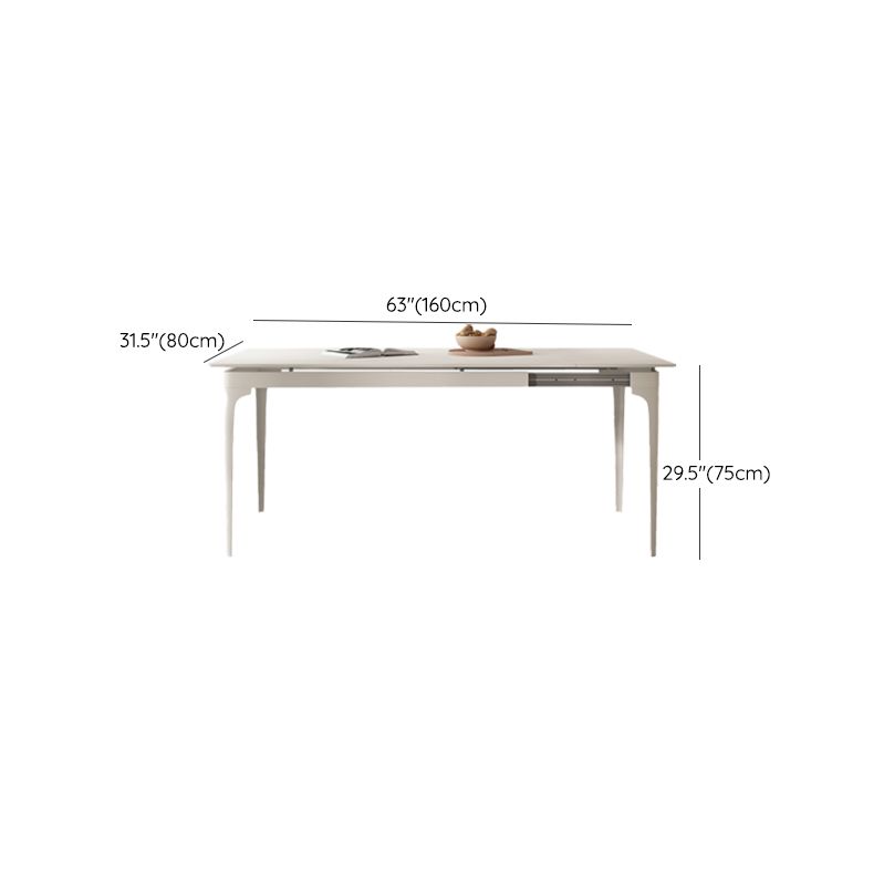 Modern Style 1/2/5/7/9 Pieces Dining Room Table Rectangle Stone Furniture in White