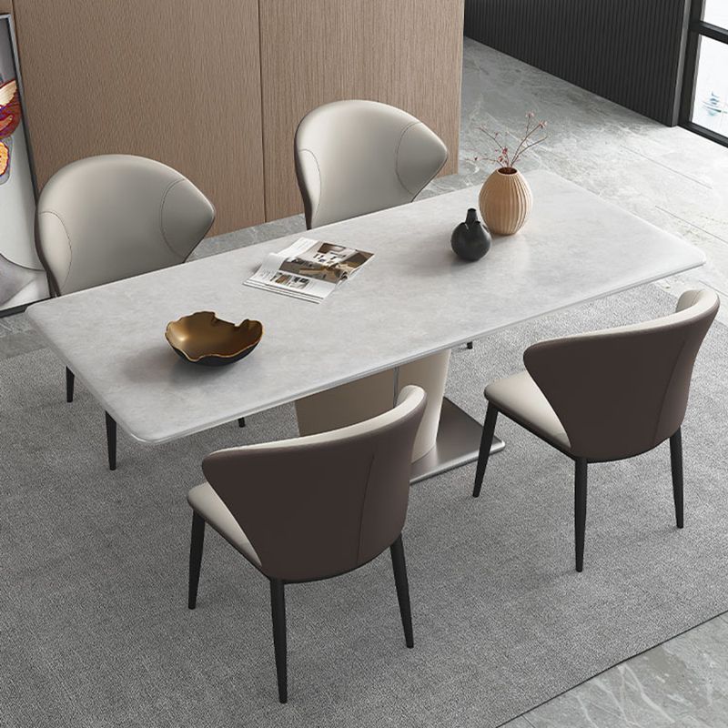 Contemporary Dining Chairs Armless Dining Chairs with Metal Legs for Kitchen