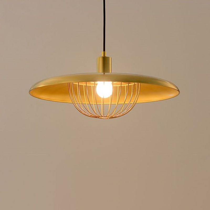 Minimalistischer Innenheimer hell, flacher Schatten mit Käfigmetall 1-Licht-Anhängerbeleuchtung