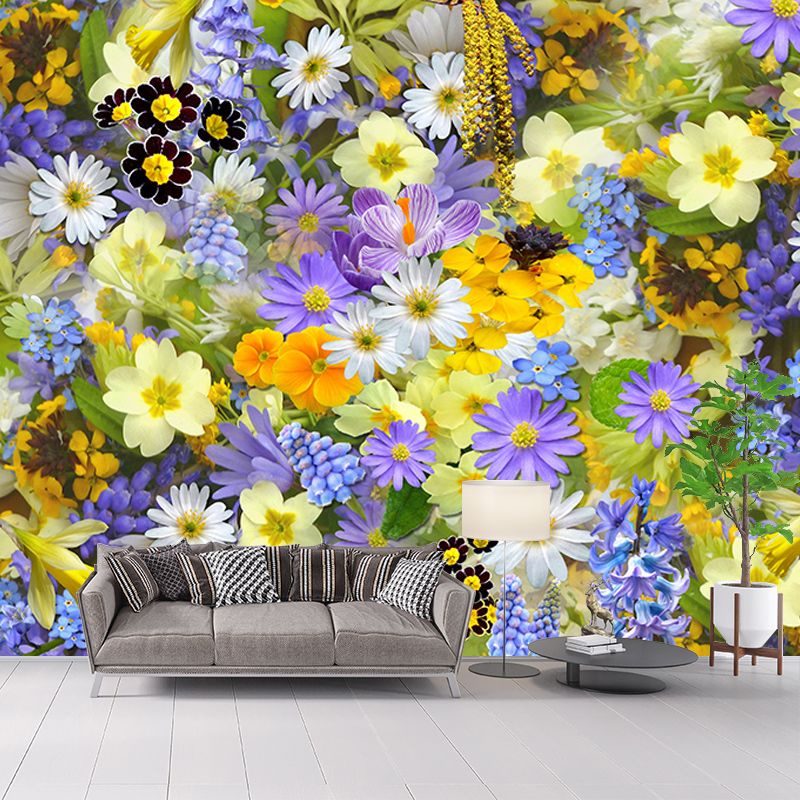 Eco-friendly Wall Mural Wallpaper Daisy Photography Sitting Room Wall Mural