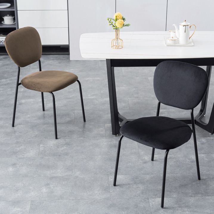 Contemporary Style Metal Dining Room Kitchen Chair Open Back Side Chairs
