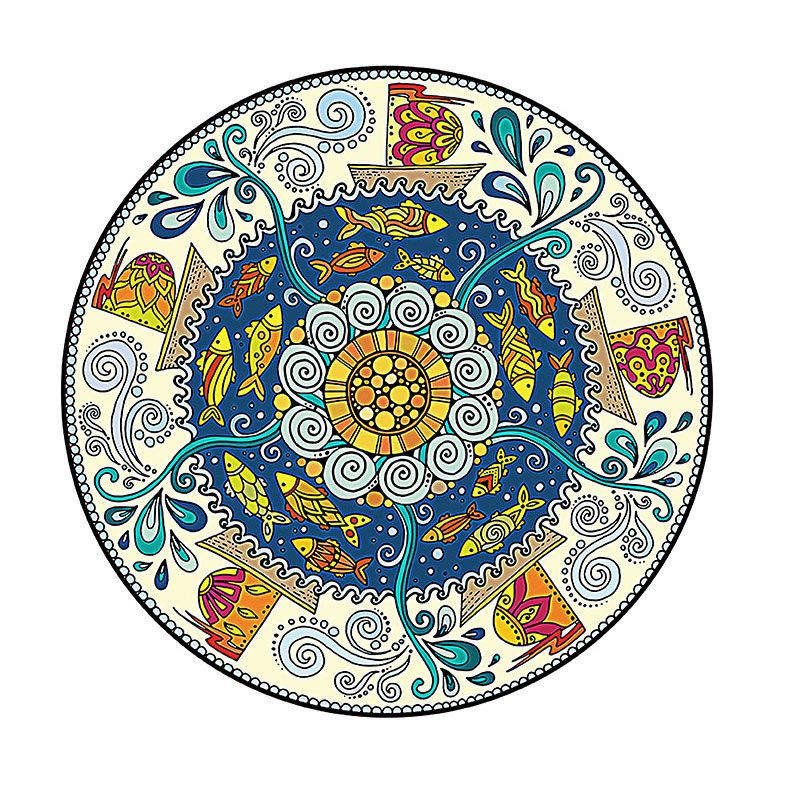 Moroccan Tribal Symbols Indoor Rug Polyester Carpet Stain Resistant Area Carpet for Home Decoration