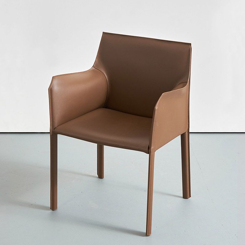 Industrial Upholstered Arm Dining Chair Kitchen Parsons Chair
