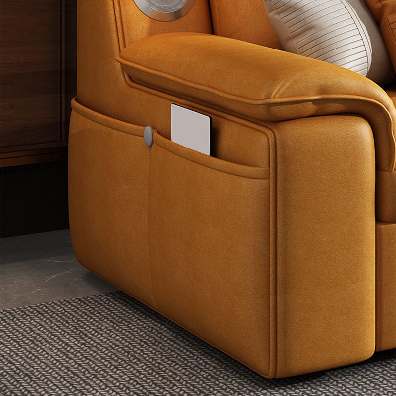 32" Wide Contemporary Futon Sofa Bed Orange Pillow Back Sleeper Sofa