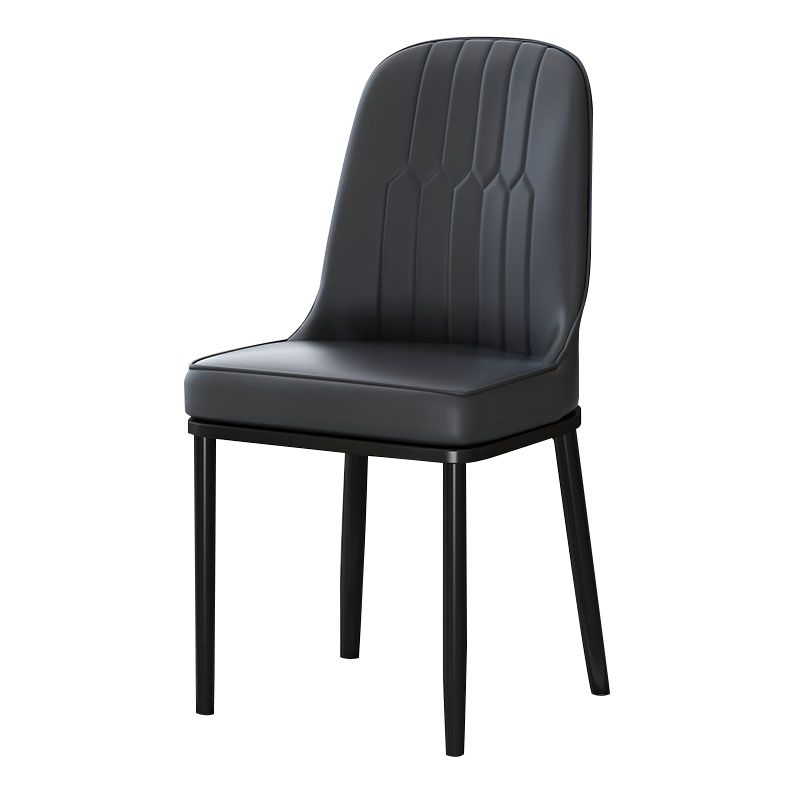 Chaise de salle à manger en métal de Style scandinave, chaise rembourrée sans accoudoirs Parsons pour salle à manger