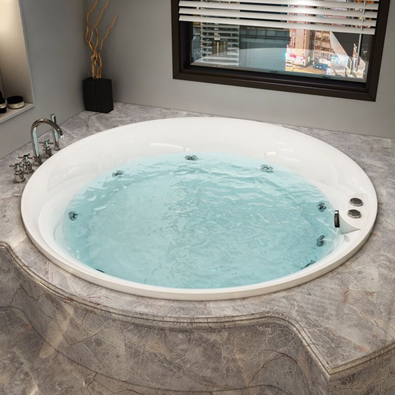 Modern Acrylic Drop-in Bathtub Oval Bath Tub for Home in White