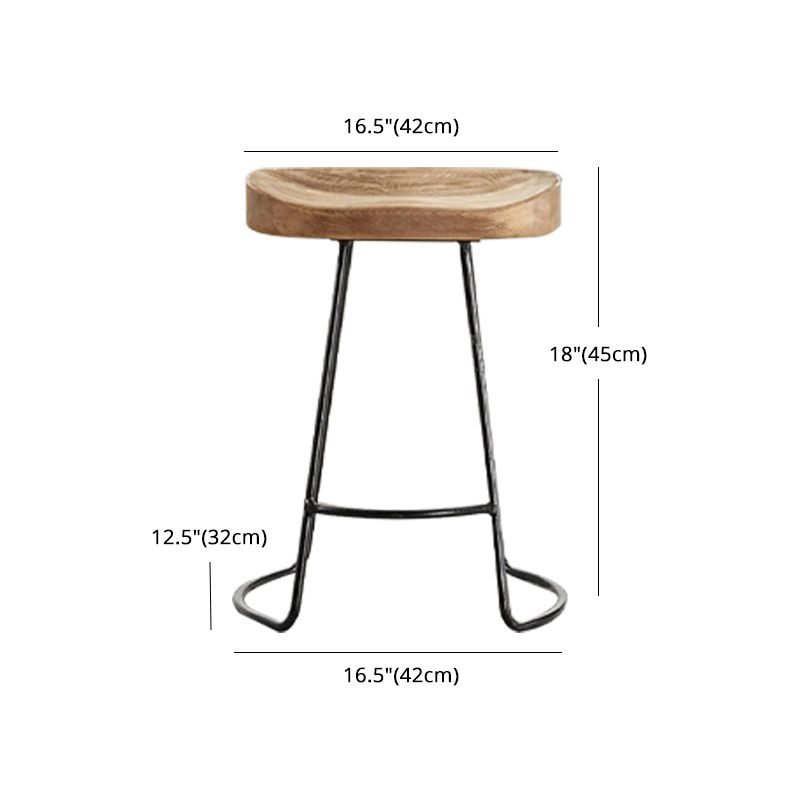 Taburete de bar industrial sin respaldo y sin brazos Taburete de mostrador de madera