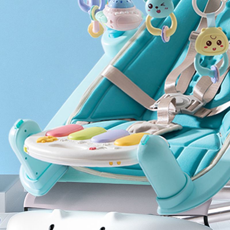 Metal Rocking Baby Crib Cradle Electric Oval Cradle With  Toys