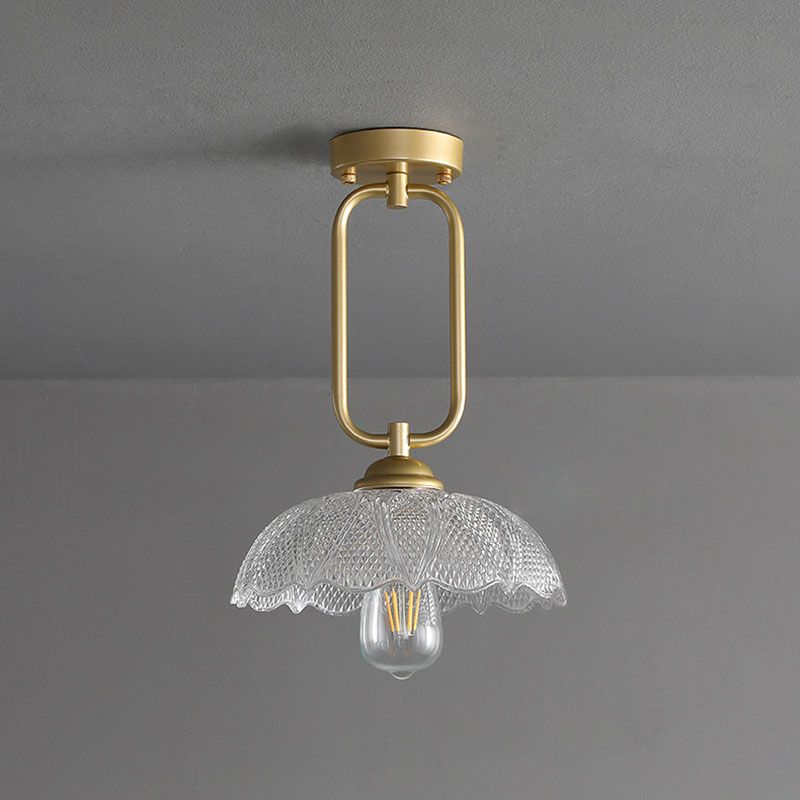 Glass Shaded Semi Flush Mount Ceiling Light Nordic Gold Ceiling Flush Mount Light