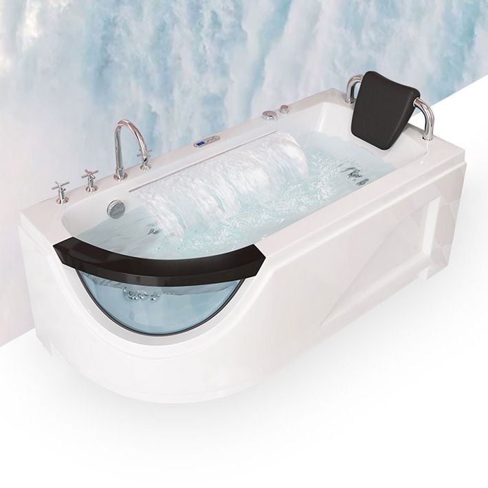 Left-Hand Drain Bathroom Tub Modern Free Form Back to Wall Bathtub