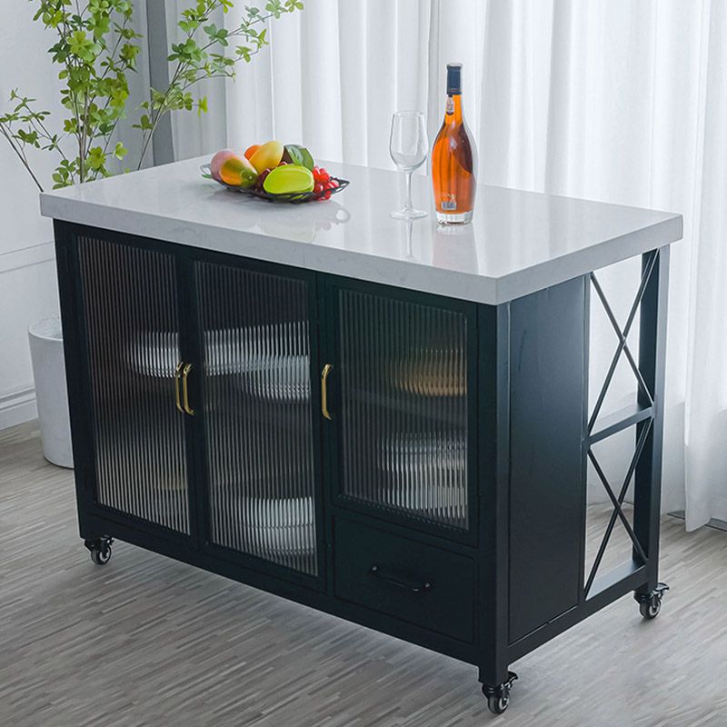 Modern Kitchen Island Table Dining Room Kitchen Island with Storage Cabinet