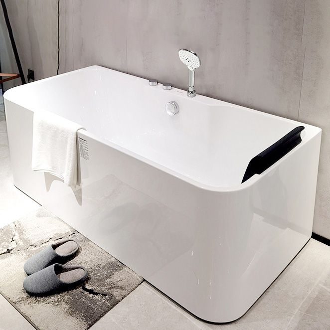 Acrylic Rectangular Bathtub Freestanding Soaking Bathtub , 31.5" Wide