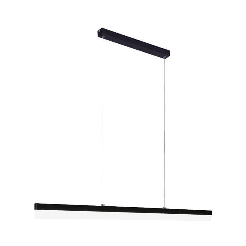 Richtige Acryl -Down -Beleuchtung Anhänger minimalistisch 23,5 "/47"/59 "L LED Schwarz hängende Lampe in warmem/weißem Licht