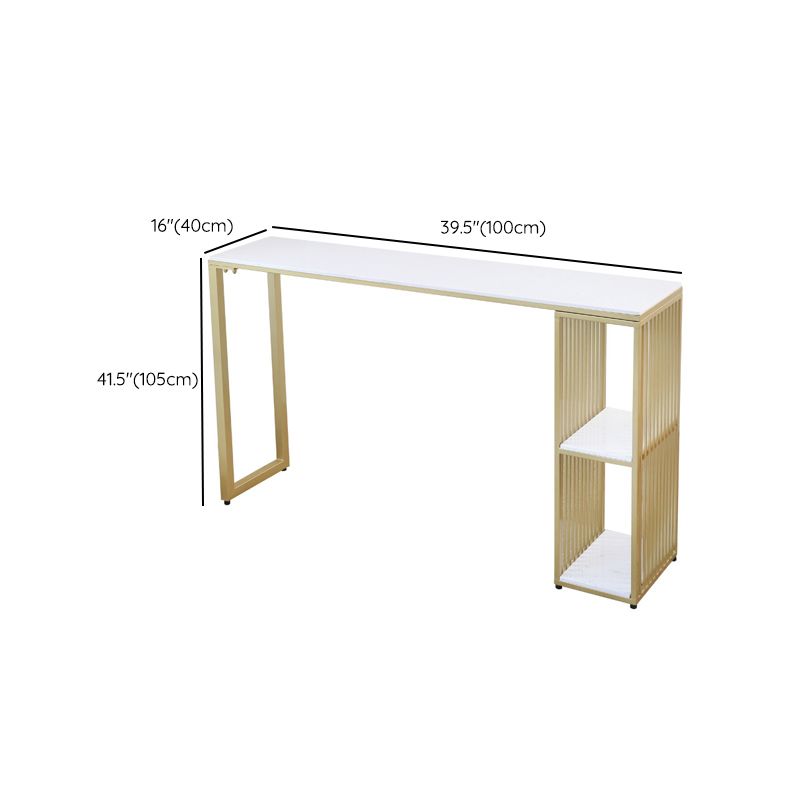 Faux Marble Rectangle Bistro Set Glam Style 1/3 Pieces Bar Height Bar Set