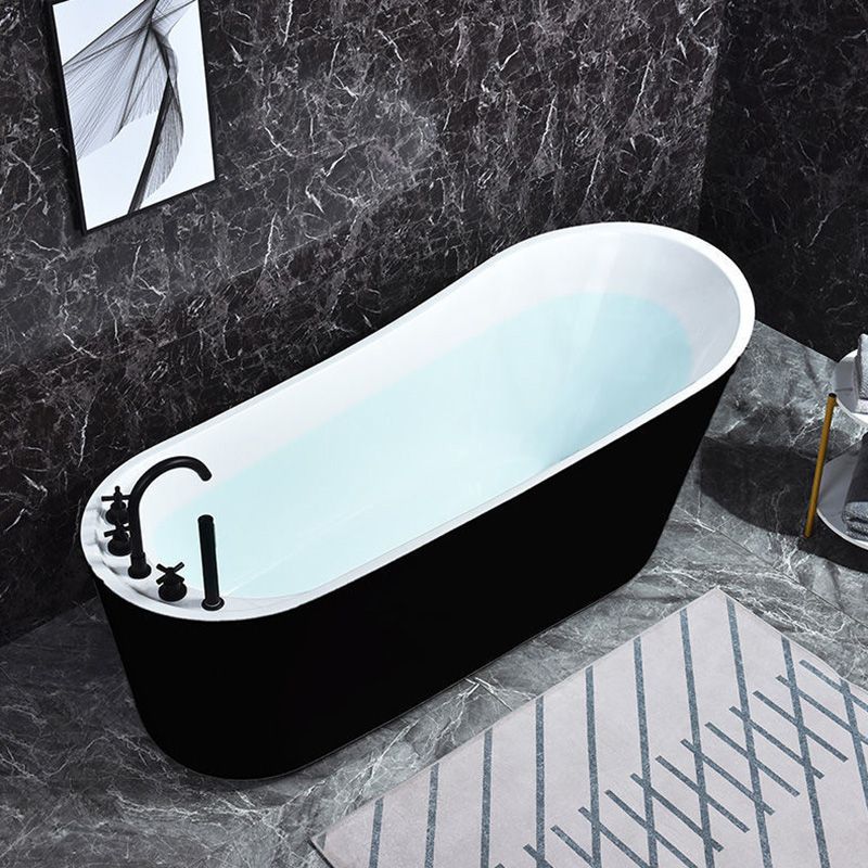 Modern Acrylic Freestanding Bathtub Soaking Single Slipper Tub in White