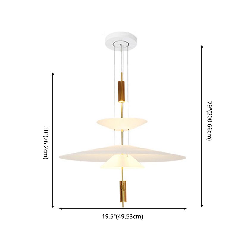 Postmodern Layered Hanging Lamp Fixture Metallic Dining Room Suspension Pendant Light