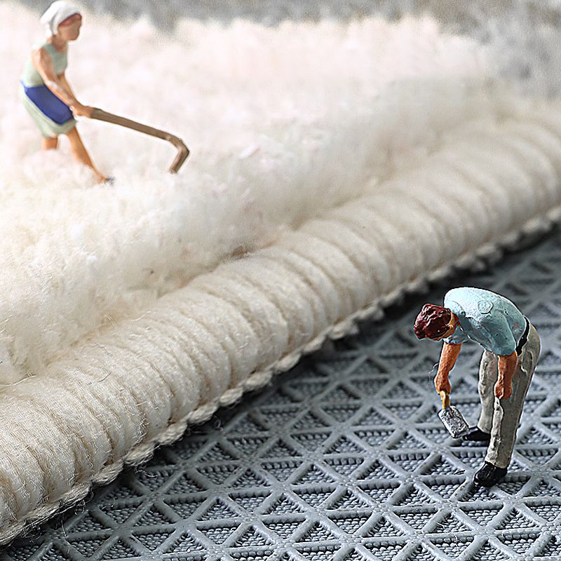 Modern Stripe Pattern Rug Grey Polyester Arae Carpet Non-Slip Area Rug for Bedroom