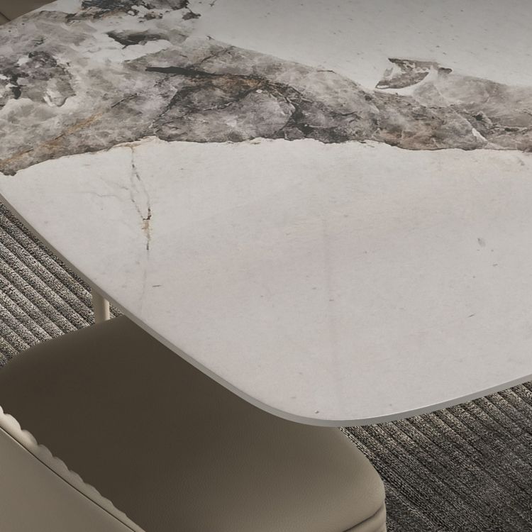 Modern Kitchen Stone Furniture 1/4/5/7 Pieces Rectangle Dining Room Table with Side Chairs