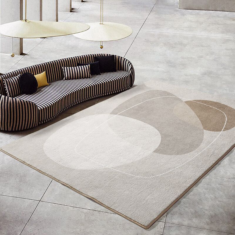 Black Anomalous Pattern Rug Polyester Modern Rug Non-Slip Backing Rug for Living Room