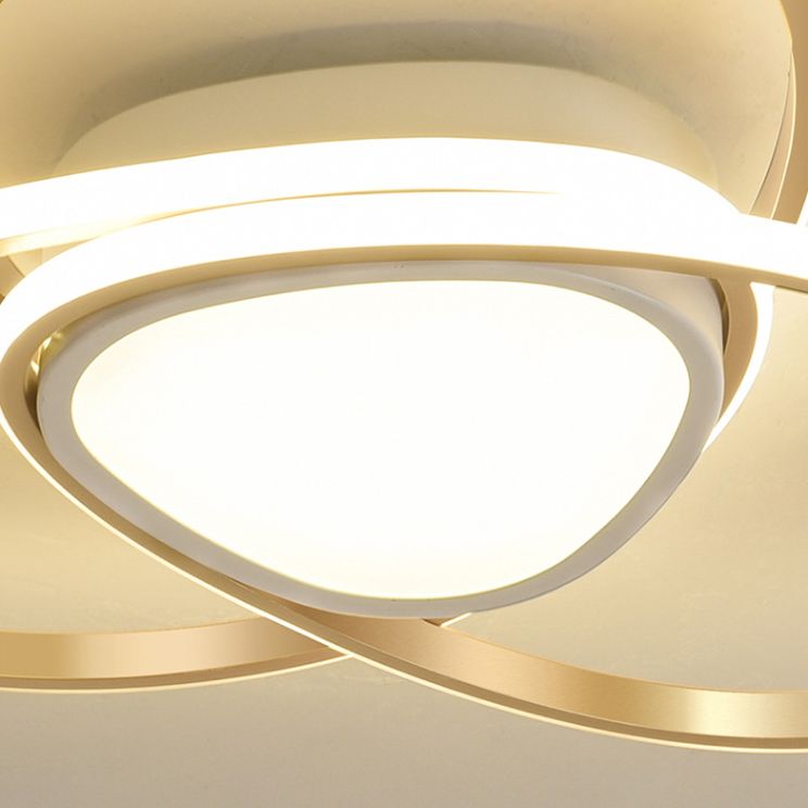 Gold Geometrical Ceiling Light Fixture Simple Style LED Metal Ceiling Flush Mount Light