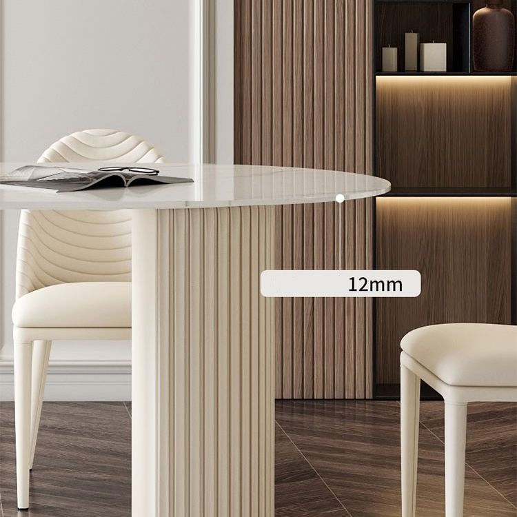 Traditional Luxury Dining Table Sintered Stone Double Pedestal Table for Home