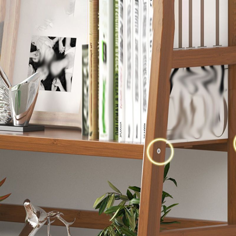 Modern Open Back Ladder Bookshelf Engineered Wood Bookcase with Shelves