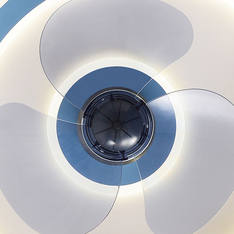 Children LED Ceiling Fan Light Round Ceiling Mount Lamp with Acrylic Shade for Kid's Room