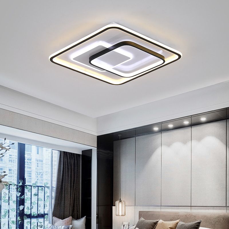 Modern Flush Light Black Ceiling Lighting with Metal for Bedroom