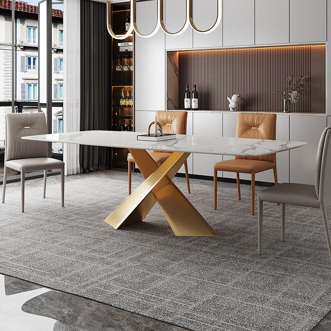 Mesa de comedor rectangular de estilo tradicional de lujo para el hogar