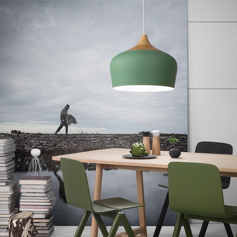 Lampada a sospensione a cupola rosa/verde a cupola a sospensione moderna in stile moderno 12 "/14" 1 kit lampada a sospensione in metallo chiaro per cucina