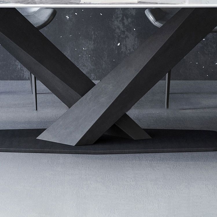 Designer Style 1/5/7 Pieces Dining Set Sintered Stone Dining Table with Leather Chairs