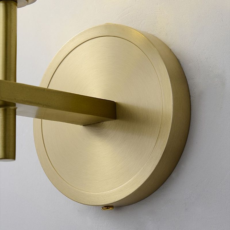 Nordic Brass Wall Light Globe Gold Wall Sconce with Crystal for Living Room