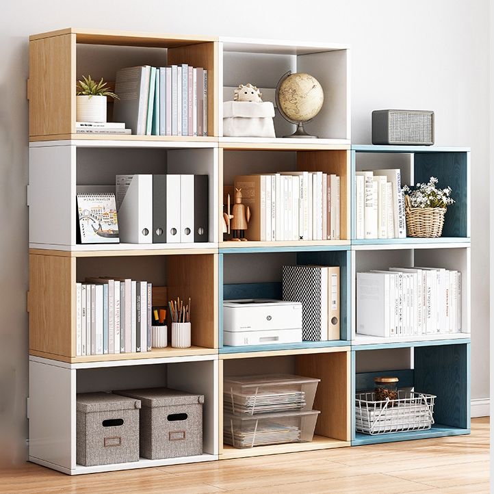 Modern Engineer Wood Bookshelf Open Back Bookcase,17.7"L x 7.9"W x 11"H