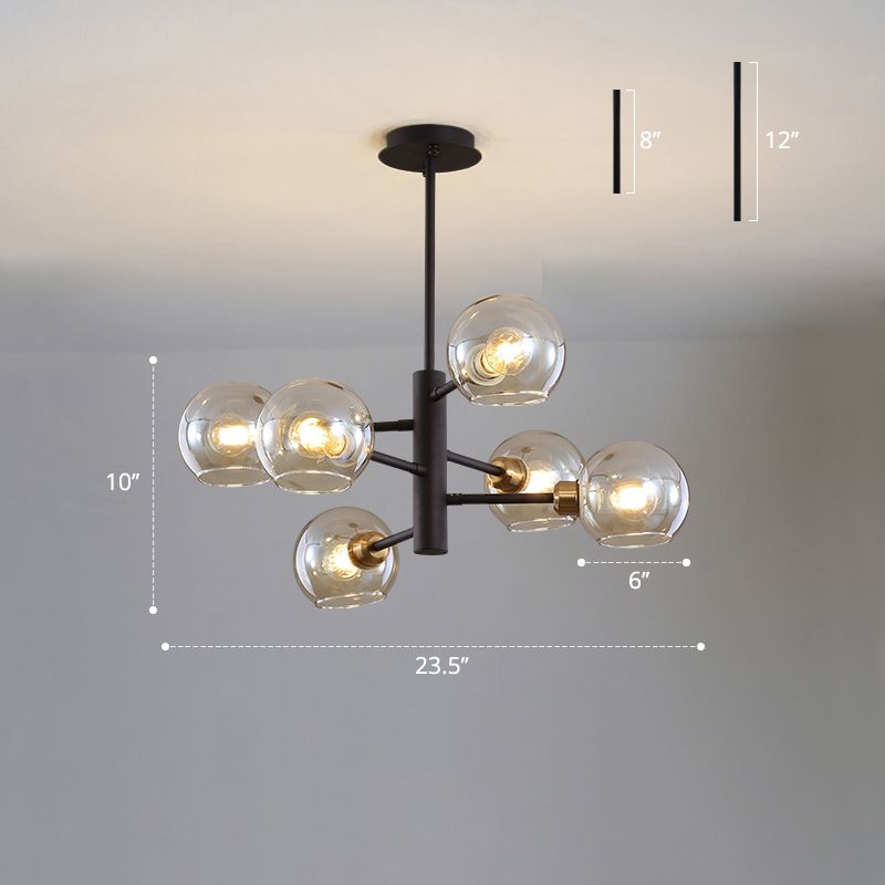 Lámpara colgada con cúpula de estilo de vidrio de estilo posmoderno accesorio de iluminación de lámpara