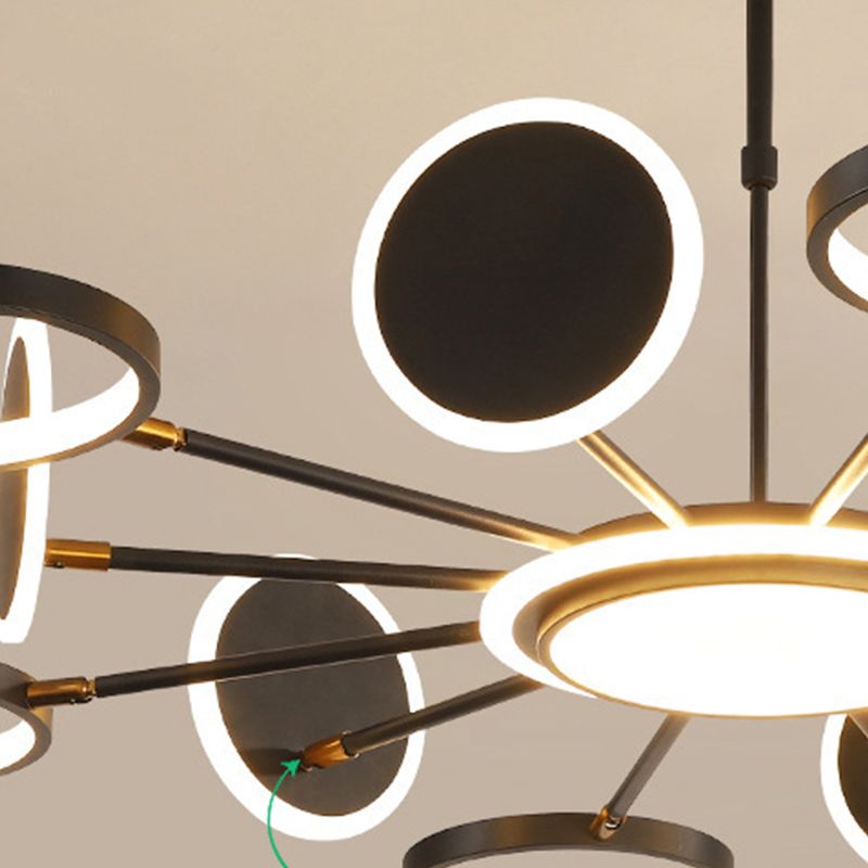 Modern Style Chandelier Lighting Fixtures Round Metal Hanging Chandelier