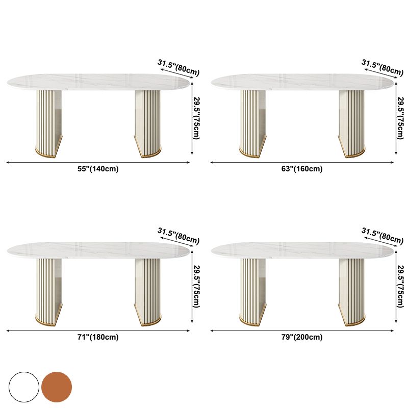 Metal Contemporary Free Form Indoor Table Sintered Stone Table for Dining Room and Kitchen