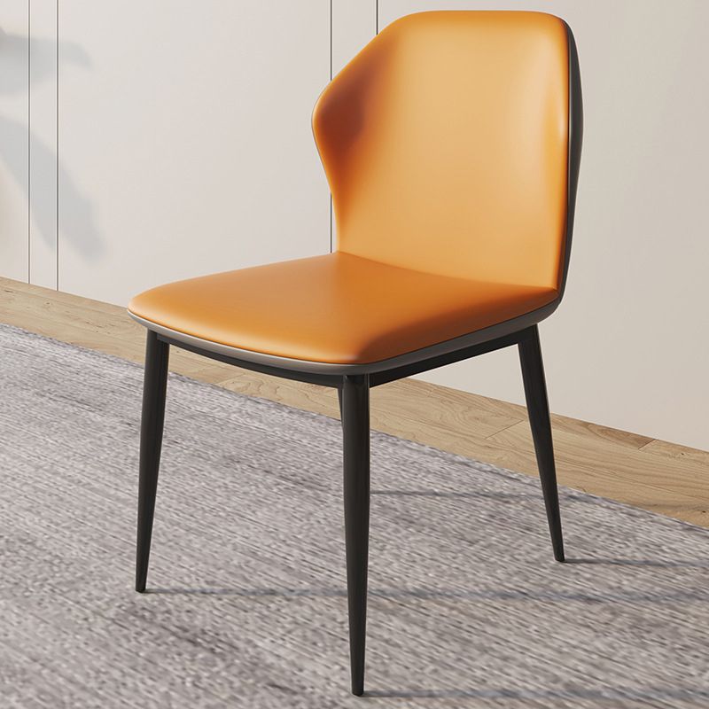 Glam Faux Leather Dining Chair Parsons Chair in Matte Finish for Brasserie