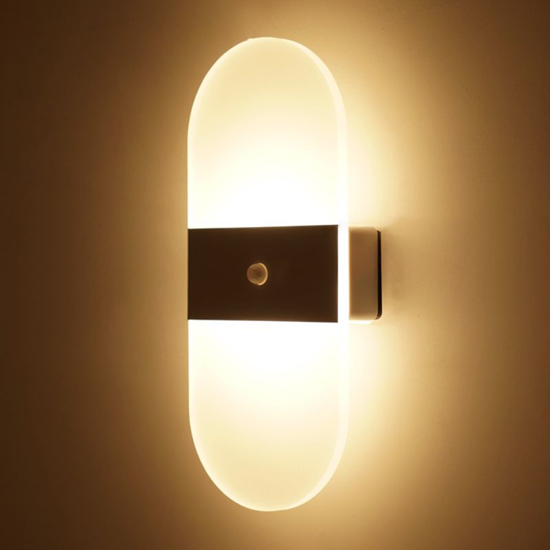 Modern Style Geometric Wall Sconce Lights Metal 1 Light Wall Mount Lighting in Black