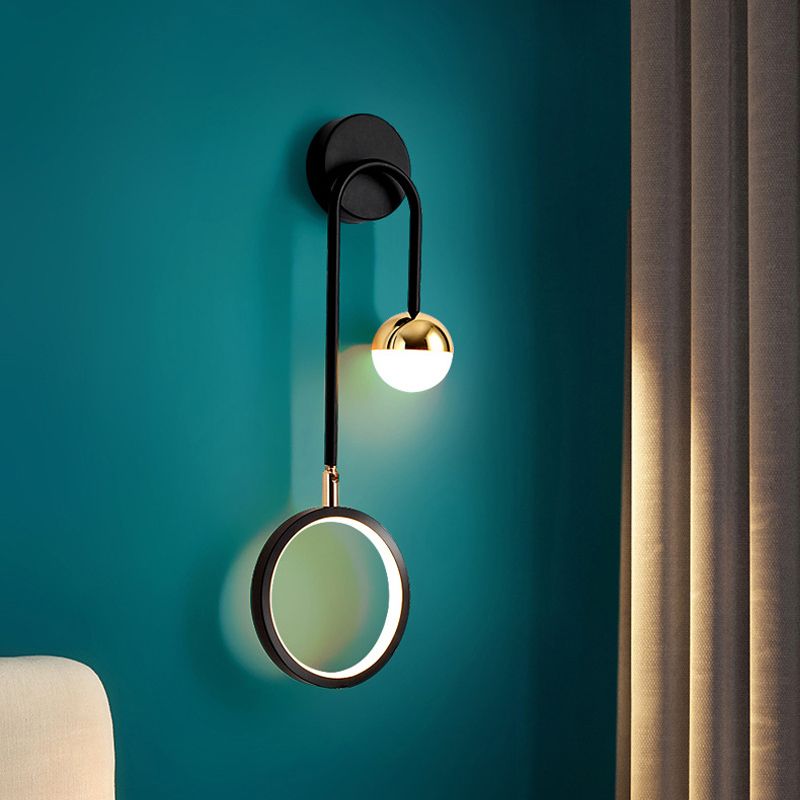 Contemporary Style Metal Wall Light Geometric LED Wall Sconce for Bedroom