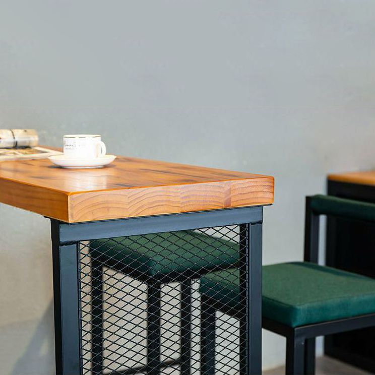 Industrial Rectangle Bar Set 1/3/5 Pieces Pine Wood Top Pub Table Set for Small Places