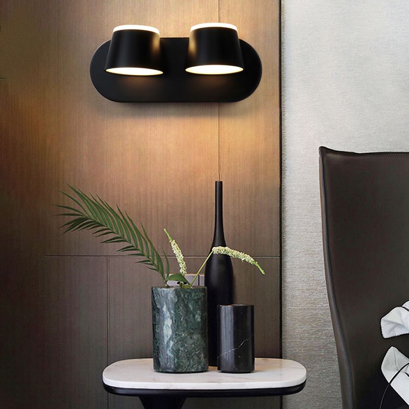 Modern Montaggio Montano Light con ombra acrilica Luce calda Luce in nero in nero/bianco